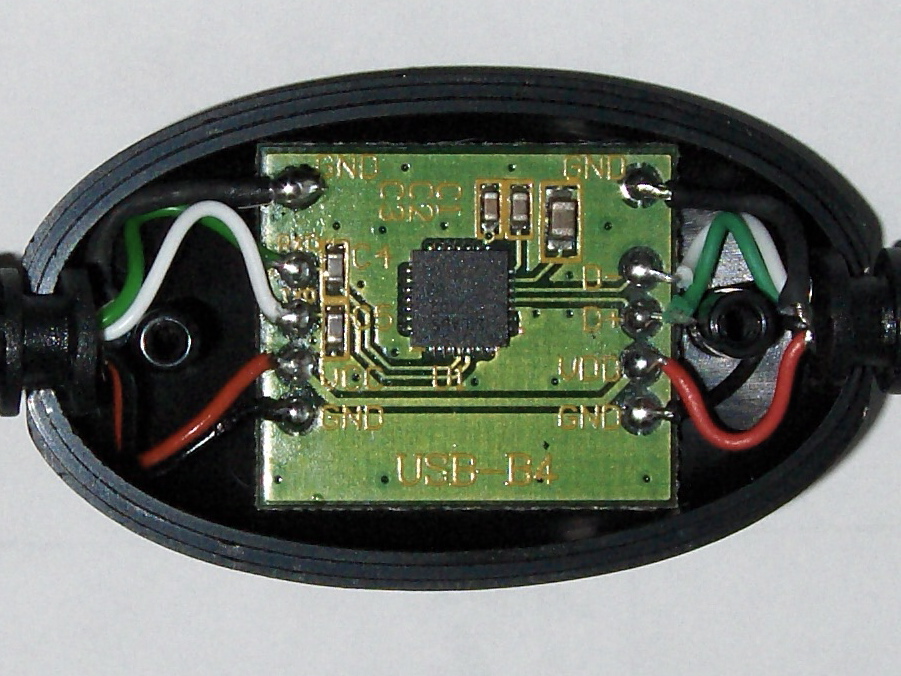 UART-to-USB circuit inside the pod